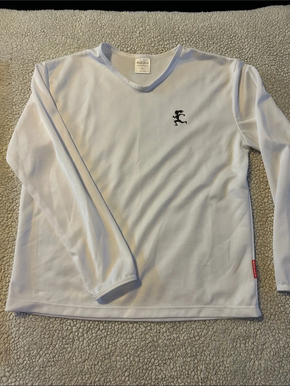 Womens White Long-Sleeve Performance Top